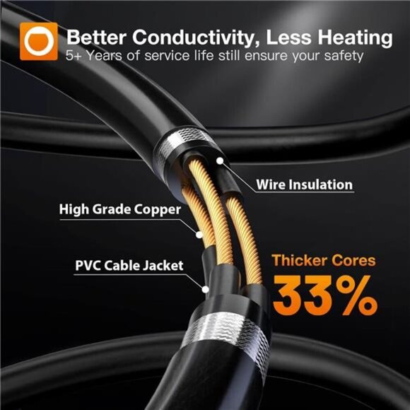 25 Feet Outdoor Extension Cord Waterproof Deep Black 16 AWG 3 Prong, Flexible - Picture 5 of 7